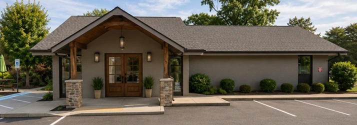 Single-story medical clinic building with a covered entrance