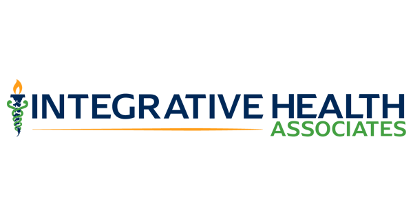 Integrative Health Associates logo with a torch and medical symbol