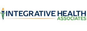 Integrative Health Associates logo with a torch and medical symbol